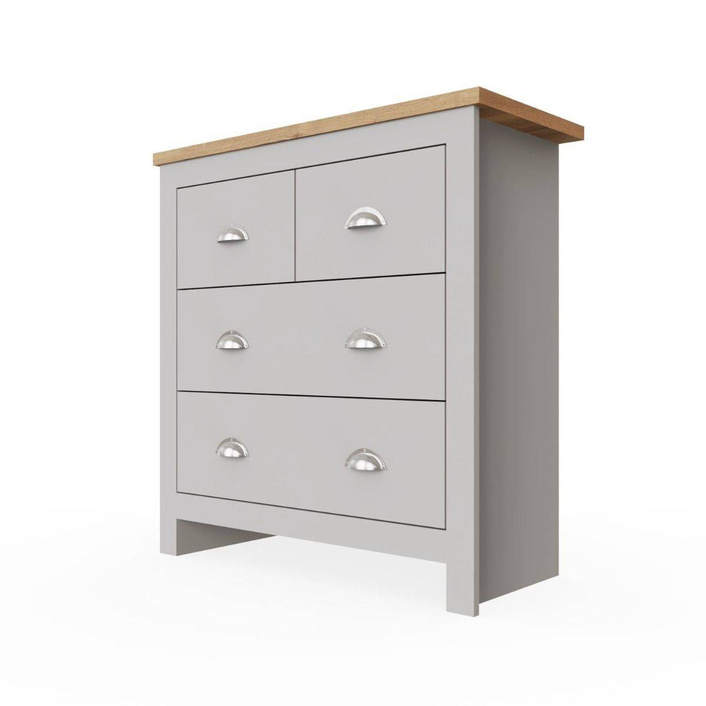 Lisbon 4 drawer chest of drawers by TAD in Grey - Price Crash Furniture
