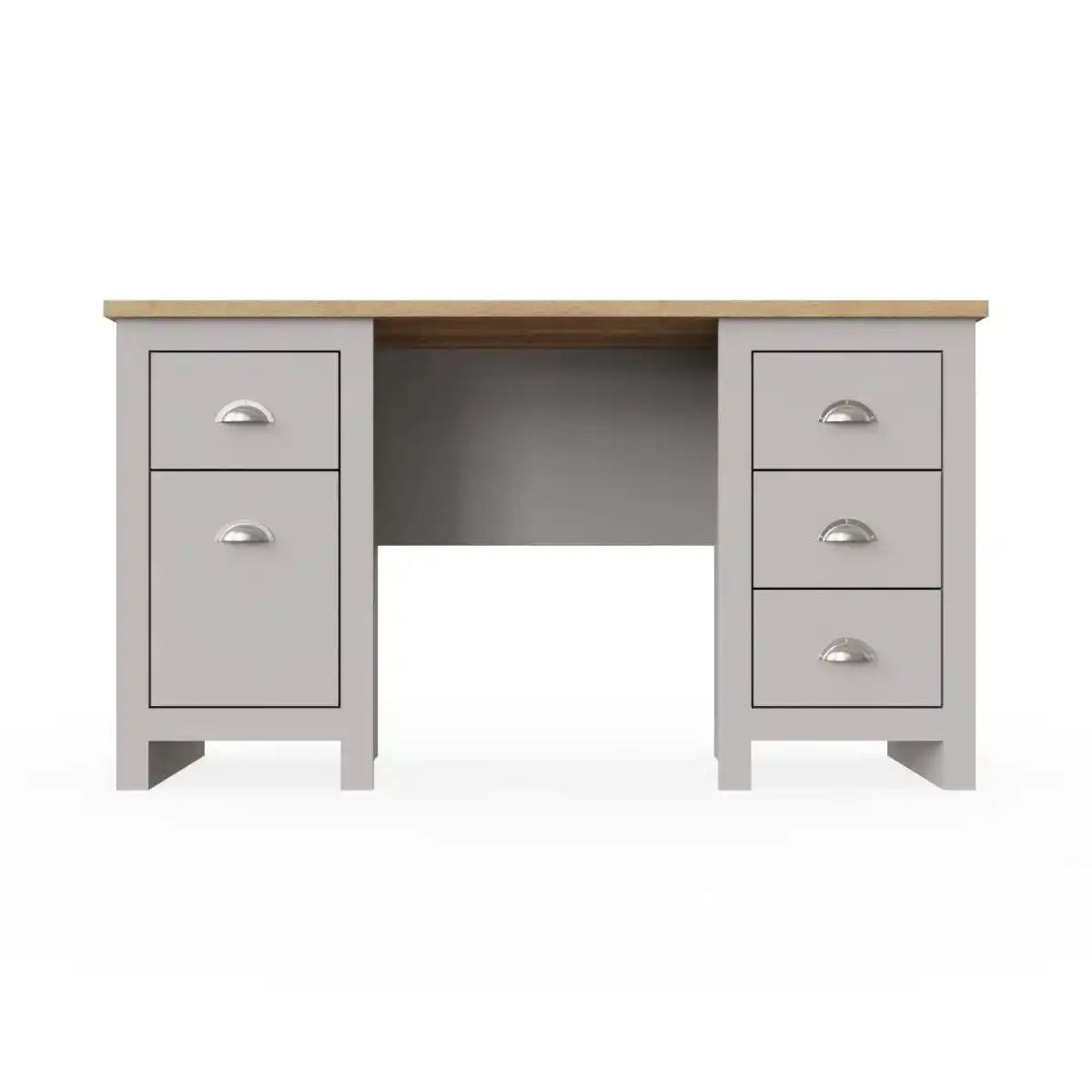 Lisbon laptop desk table in grey & oak by TAD - Price Crash Furniture