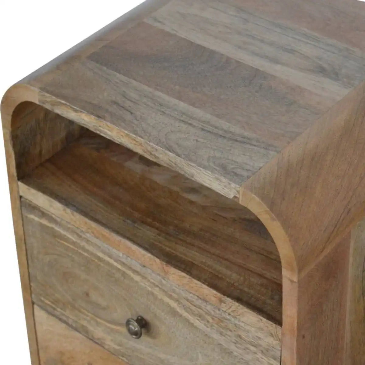 London 2 Drawer Bedside Table in Solid Mango Wood - Price Crash Furniture