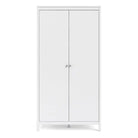 Madrid Tall Wardrobe with 2 Doors in White - Price Crash Furniture