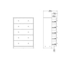 May 5 Drawer Chest of Drawers in Coffee - Price Crash Furniture
