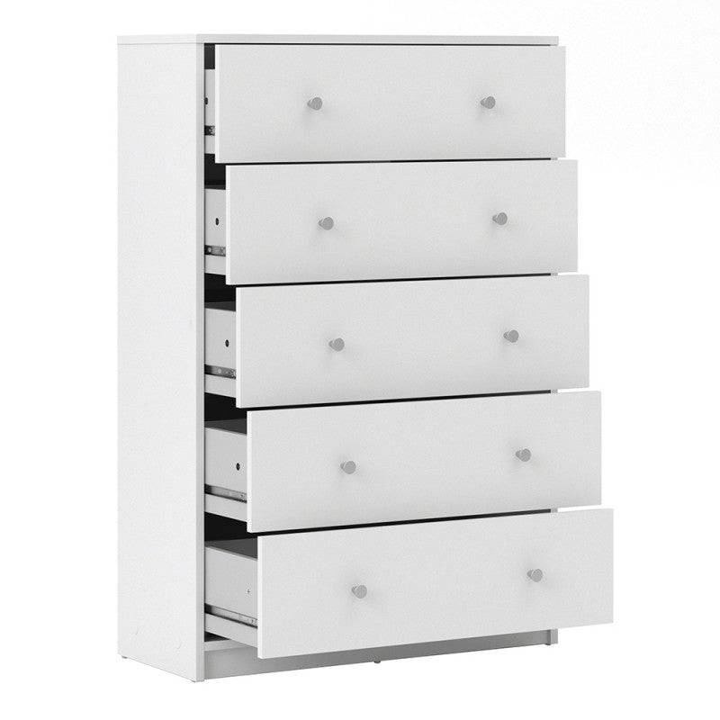 May 5 Drawer Chest of Drawers in Grey - Price Crash Furniture