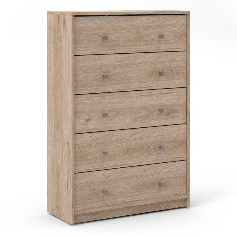 May 5 Drawer Chest of Drawers in Jackson Hickory Oak - Price Crash Furniture