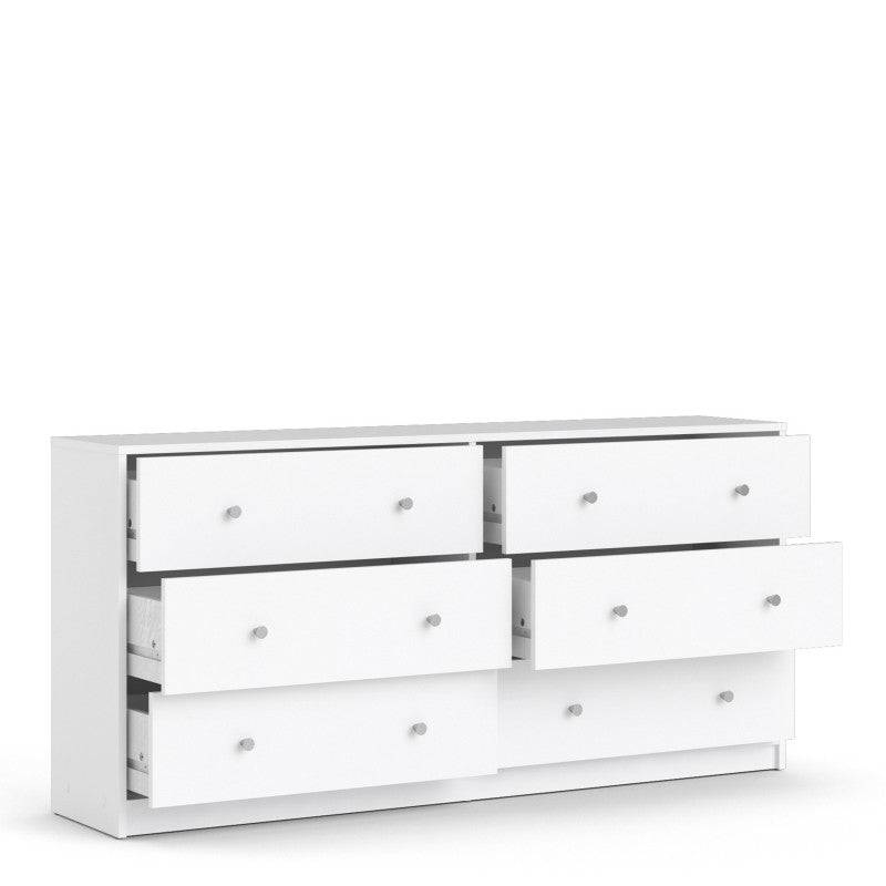 May Chest of 6 Drawers (3+3) in White - Price Crash Furniture