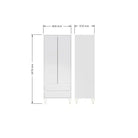 Monaco 2 Door 2 Drawer Wardrobe in White - Price Crash Furniture