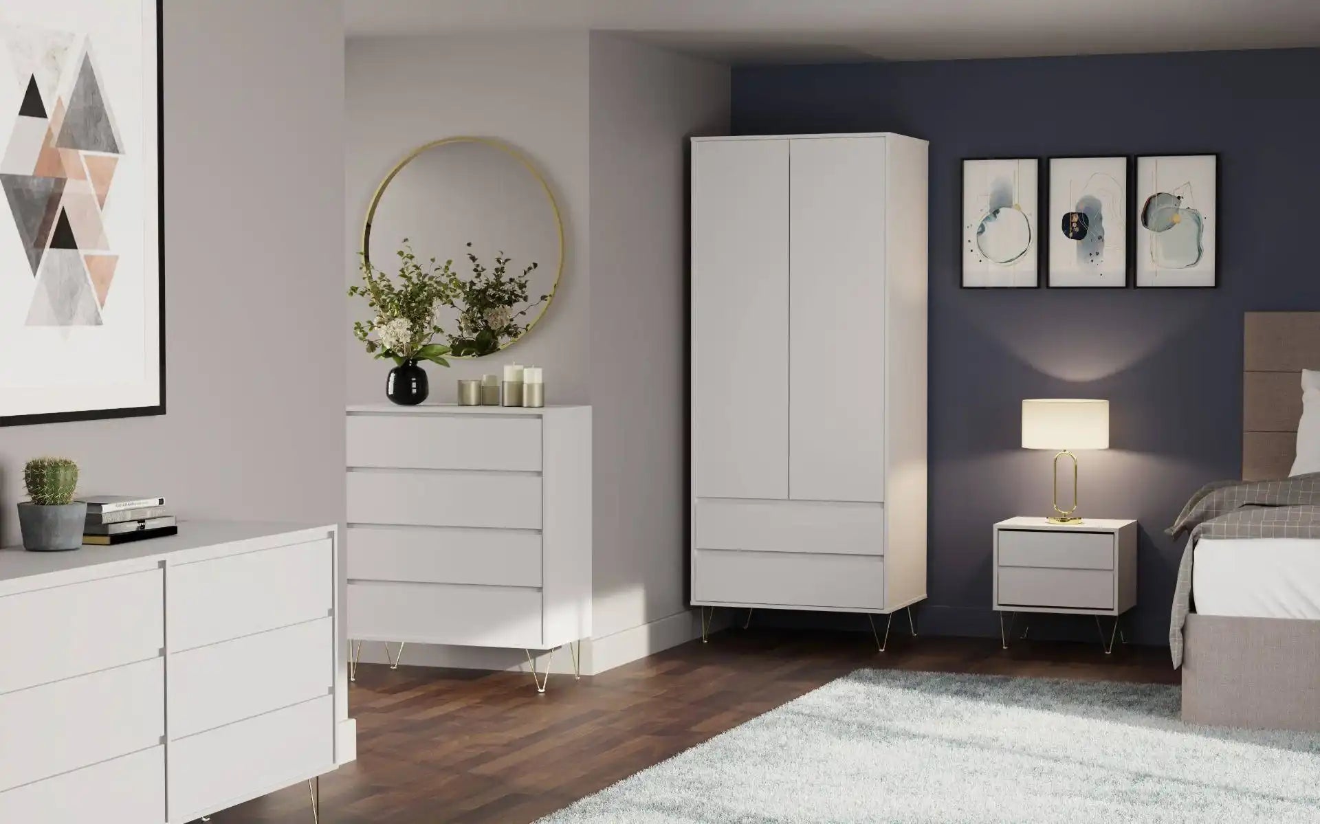 Monaco 4 Drawer Chest of Drawers in White - Price Crash Furniture