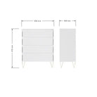Monaco 4 Drawer Chest of Drawers in White - Price Crash Furniture