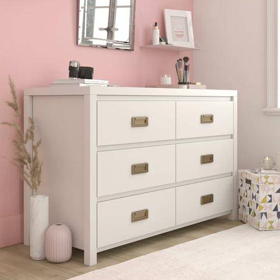 Monarch Hill Haven 6 Drawer Chest of Drawers in White by Dorel - Price Crash Furniture