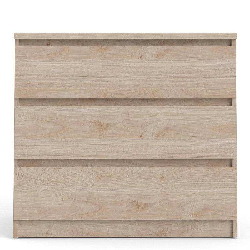 Naia 3 Drawer Chest of Drawers in Jackson Hickory Oak - Price Crash Furniture