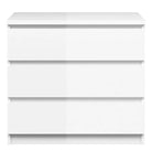 Naia 3 Drawer Chest Of Drawers in White High Gloss - Price Crash Furniture