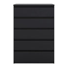 Naia 5 Drawer Chest Of Drawers in Black Matt - Price Crash Furniture