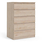 Naia 5 Drawer Chest of Drawers in Jackson Hickory Oak - Price Crash Furniture
