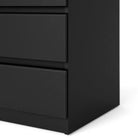Naia Bedside Table 3 Drawers in Black Matt - Price Crash Furniture