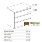 Naia Chest Of 3 Drawers in Concrete Grey and White High Gloss - Price Crash Furniture