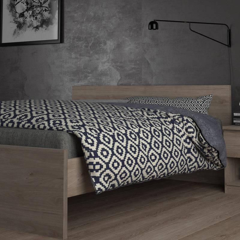 Naia Euro King Size Bed (160x200 cm) in Jackson Hickory Oak - Price Crash Furniture