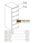 Naia Tall Narrow 5 Drawer Chest of Drawers / Tallboy in Jackson Hickory Oak - Price Crash Furniture