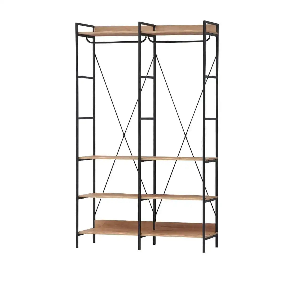 Claire Bedroom Double Open Wardrobe in Riviera Oak - Price Crash Furniture