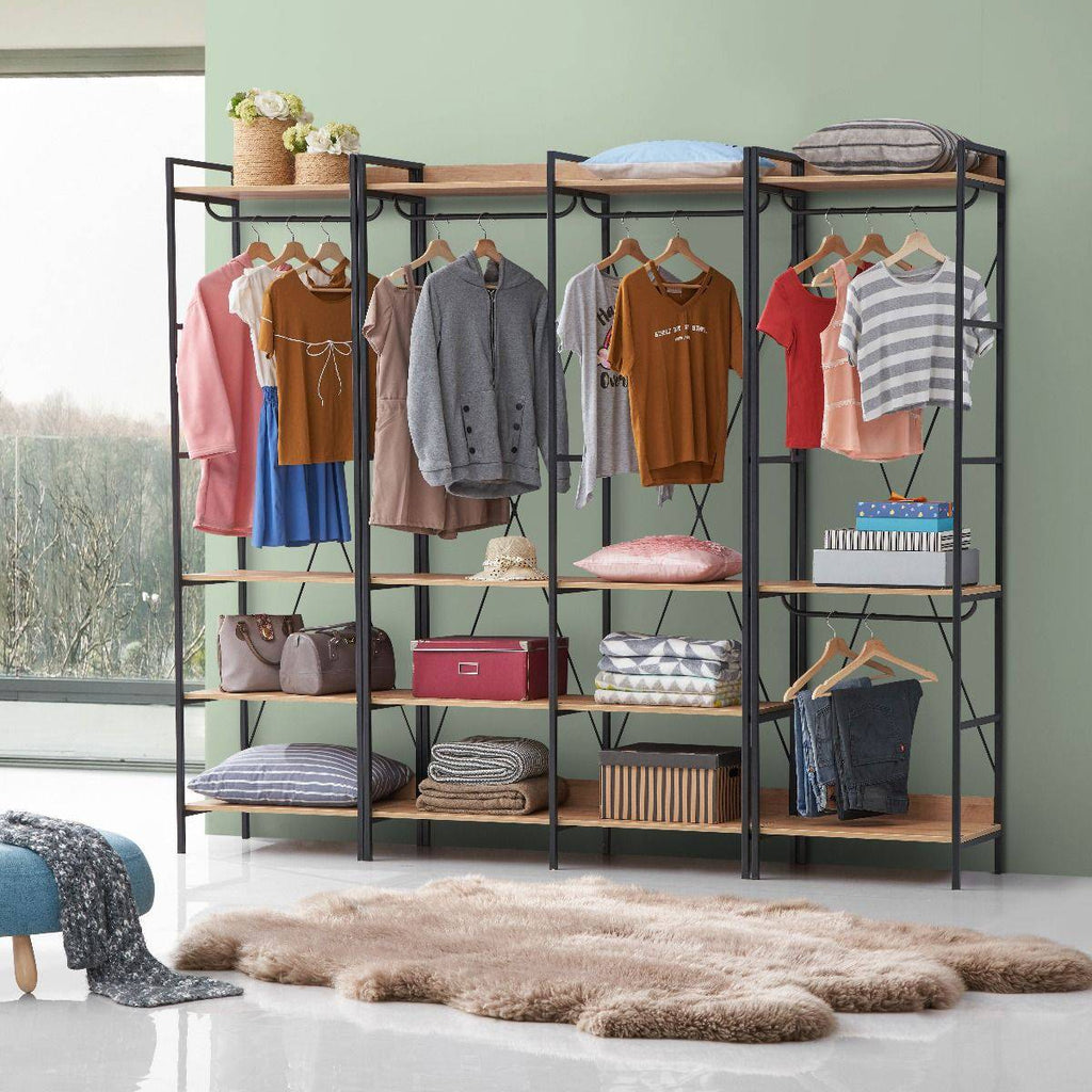 OPEN WARDROBE WITH 3 SHELVES Claire Bedroom - Price Crash Furniture
