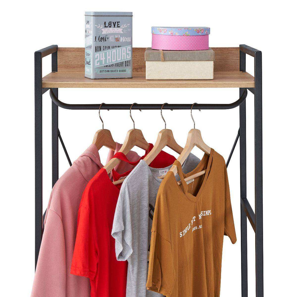 Claire Bedroom Open Wardrobe 3 Shelves in Riviera Oak - Price Crash Furniture