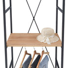 Claire Bedroom Open Wardrobe 3 Shelves in Riviera Oak - Price Crash Furniture