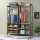 Claire Bedroom Open Wardrobe with 8 Shelves in Light Oak - Price Crash Furniture