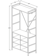 Claire Bedroom Open Wardrobe with 8 Shelves in Light Oak - Price Crash Furniture