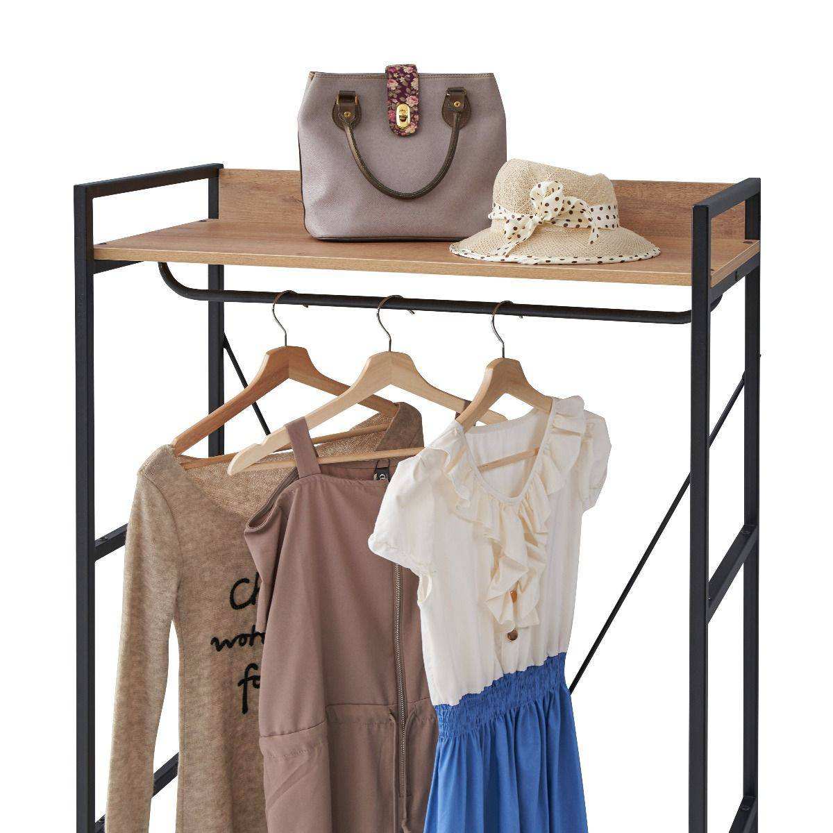 Claire Bedroom Open Wardrobe with 8 Shelves in Light Oak - Price Crash Furniture