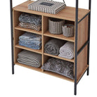 Claire Bedroom Open Wardrobe with 8 Shelves in Light Oak - Price Crash Furniture