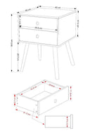 Options Scandia 2 drawer petite beside cabinet in Blue MDF with solid wooden legs - Price Crash Furniture