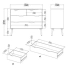 Oslo Chest of 4 Drawers (2+2) in Black and Oak - Price Crash Furniture