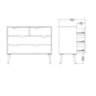 Oslo Chest of 4 Drawers (2+2) in Black and Oak - Price Crash Furniture