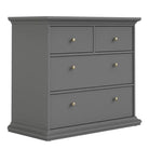 Paris 4 Drawer Chest of Drawers In Matt Grey - Price Crash Furniture