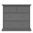 Paris 4 Drawer Chest of Drawers In Matt Grey - Price Crash Furniture
