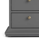 Paris Bedside Table with 2 Drawers In Matt Grey - Price Crash Furniture