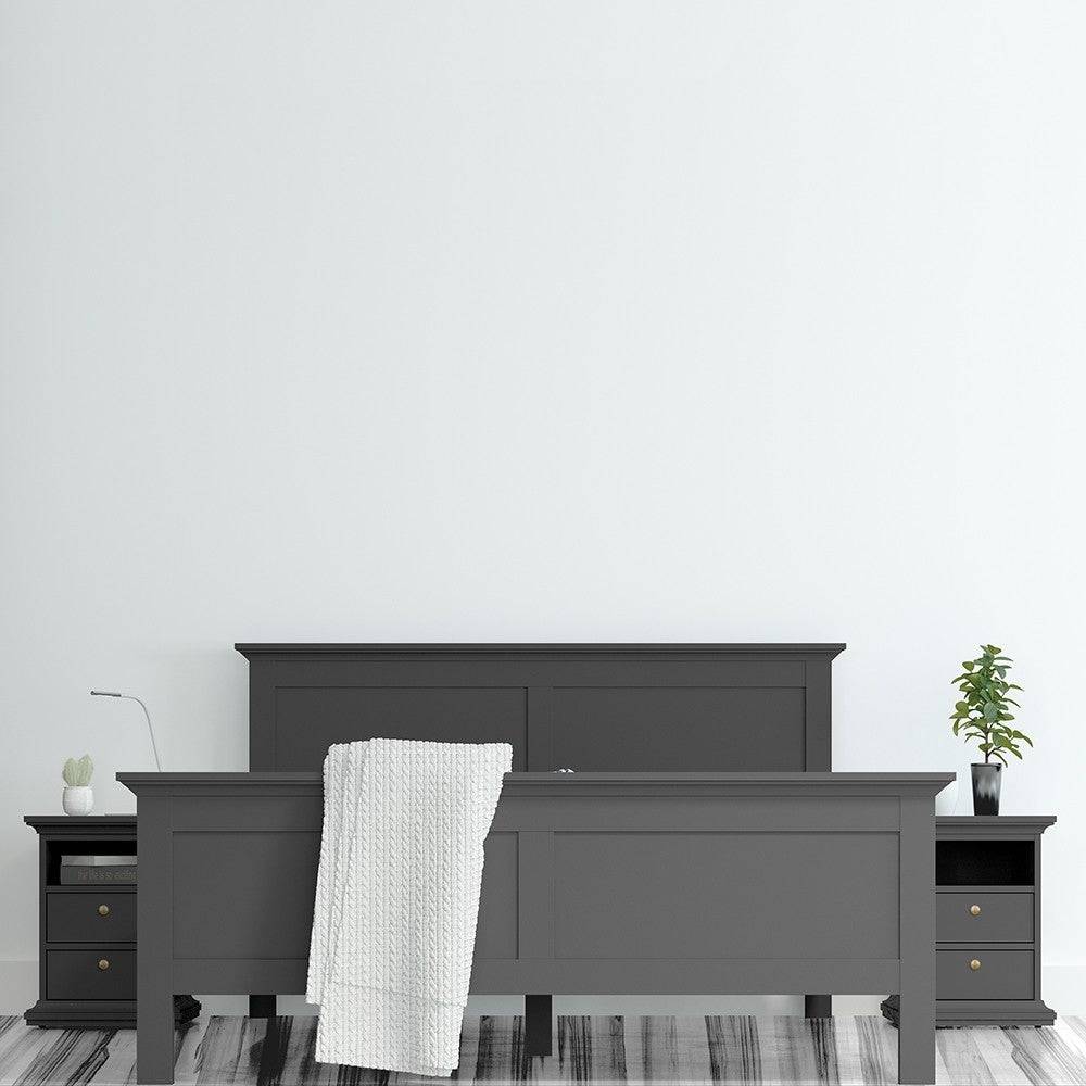 Paris Double Bed 4ft6 (140 x 190) In Matt Grey - Price Crash Furniture