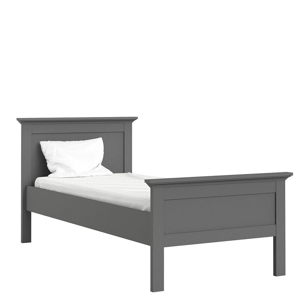 Paris Single Bed (90 x 200) In Matt Grey - Price Crash Furniture