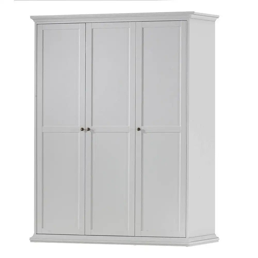 Paris Wardrobe With 3 Doors In White - Price Crash Furniture