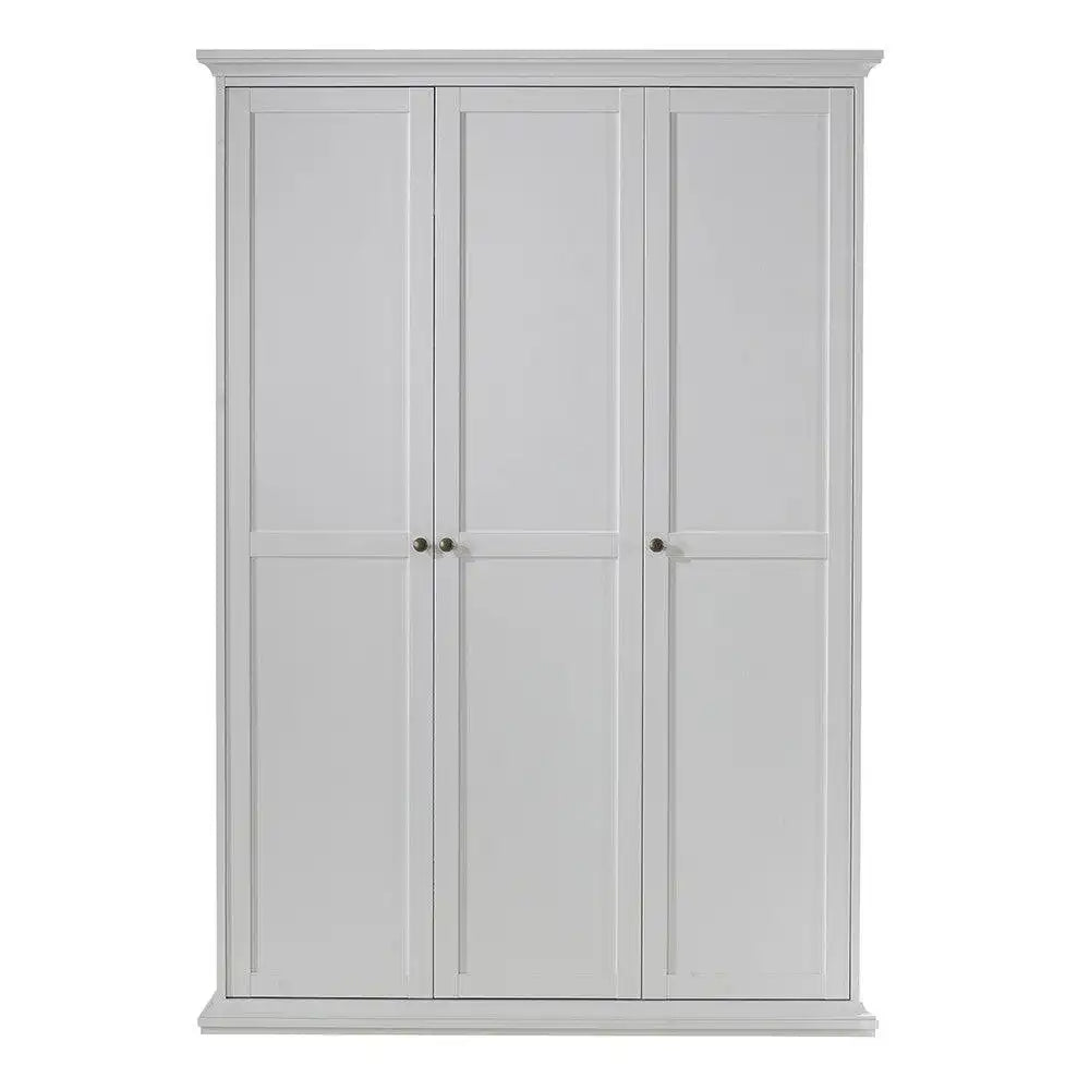 Paris Wardrobe With 3 Doors In White - Price Crash Furniture