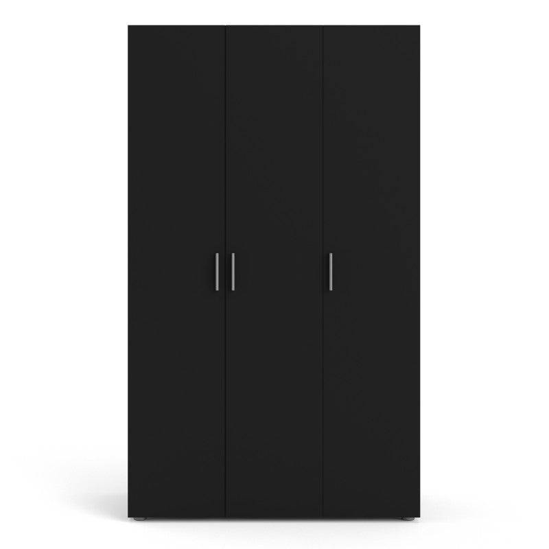 Pepe Black Wardrobe with 3 doors - Price Crash Furniture