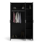 Pepe Black Wardrobe with 3 doors - Price Crash Furniture