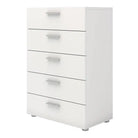 Pepe White 5 Drawer Chest of Drawers - Price Crash Furniture