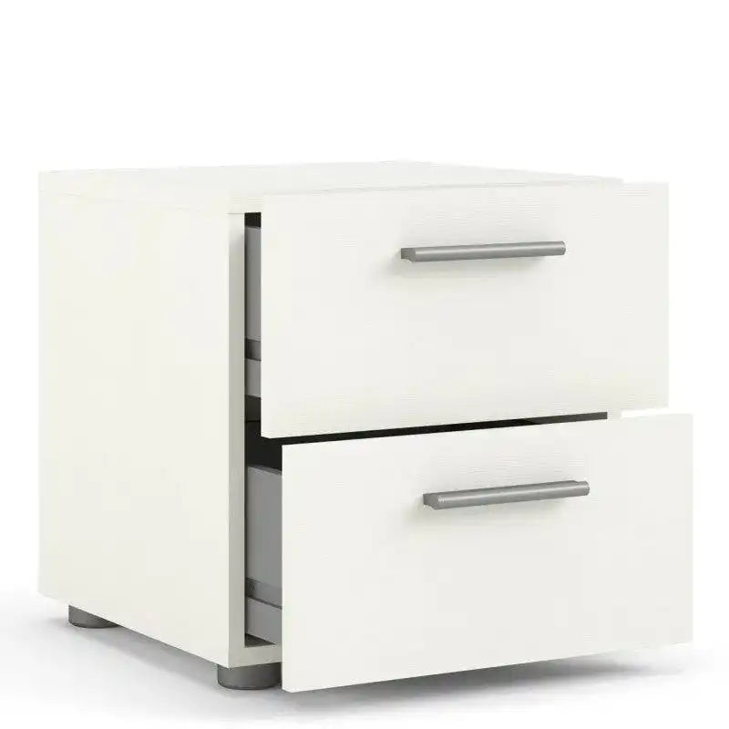 Pepe Woodgrain White 2 Drawer Bedside Table - Price Crash Furniture