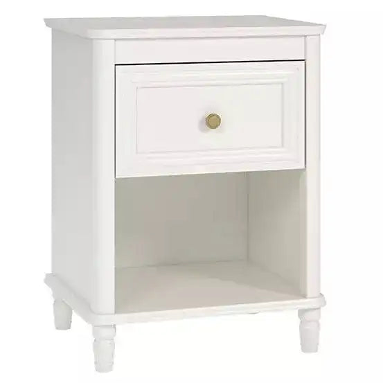 Piper 1 Drawer Bedside Table in Cream by Dorel - Price Crash Furniture
