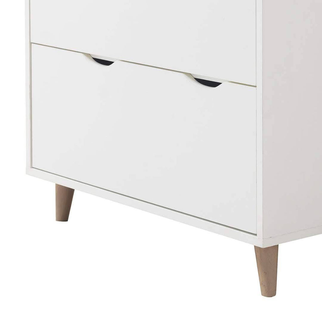 Pulford 4 Drawer Chest of Drawers in White by TAD - Price Crash Furniture