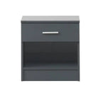 Rio Costa 1 Drawer Bedside Table in Dark Grey by TAD - Price Crash Furniture