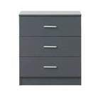 Rio Costa 3 Drawer Chest of Drawers in Dark Grey by TAD - Price Crash Furniture