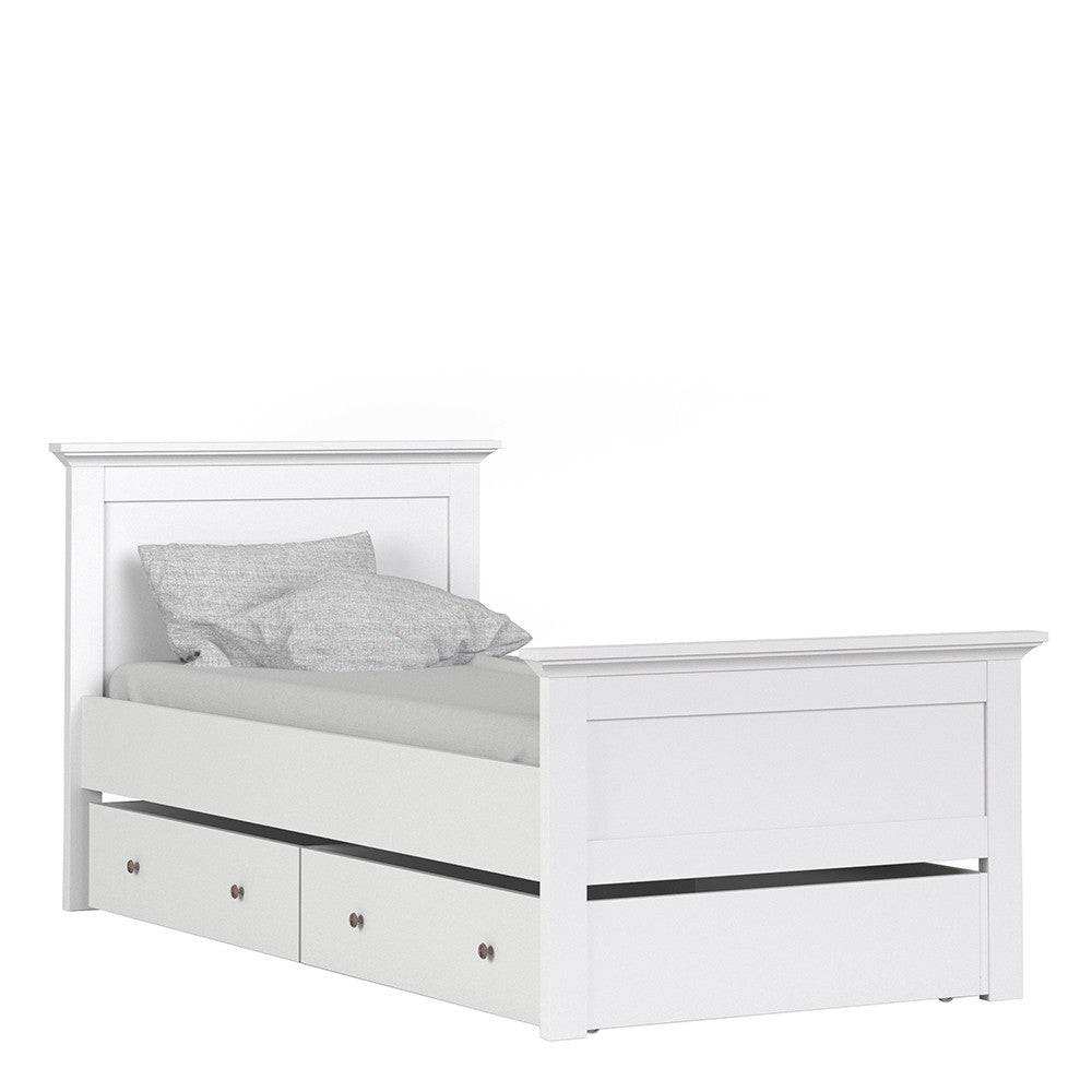 Paris Underbed Storage Drawer for Single Bed in White finish. - Price Crash Furniture