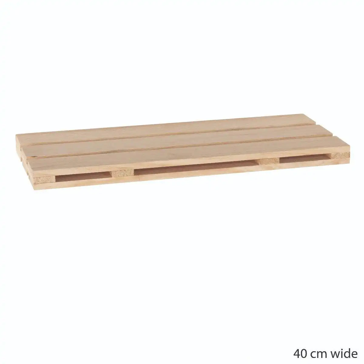 Simple and Natural Pallet Style 40cm Floating Shelf Kit in Sanded Wood by Core - Price Crash Furniture