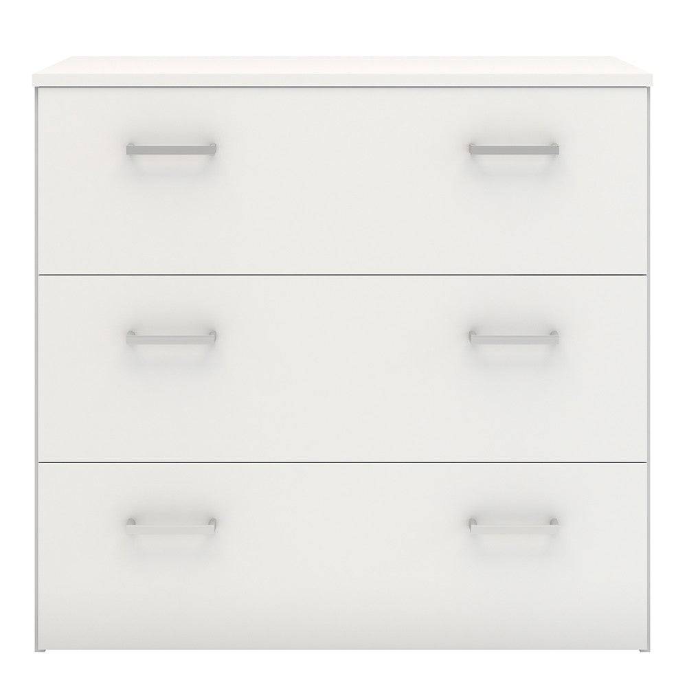 Space 3 Drawer Chest Of Drawers In White - Price Crash Furniture