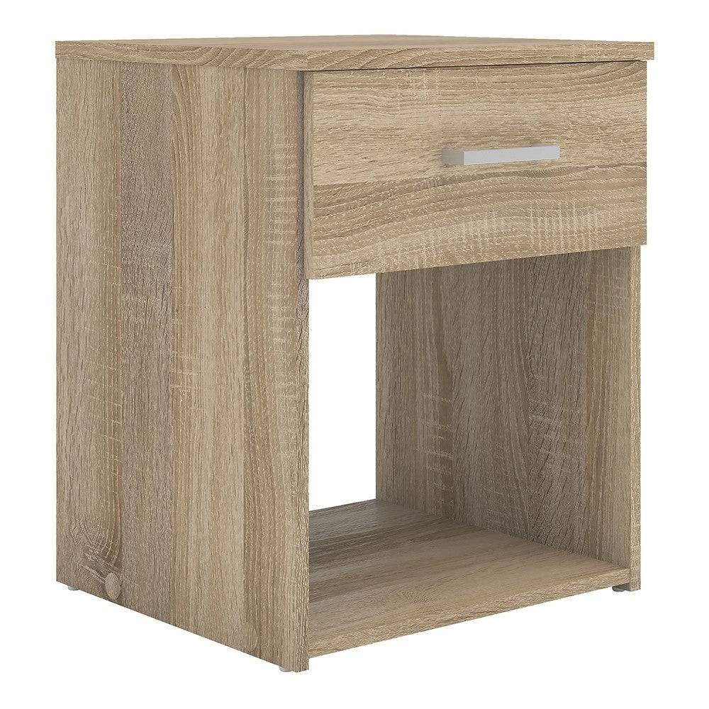 Space Bedside Table Cabinet Unit 1 Drawer In Oak - Price Crash Furniture